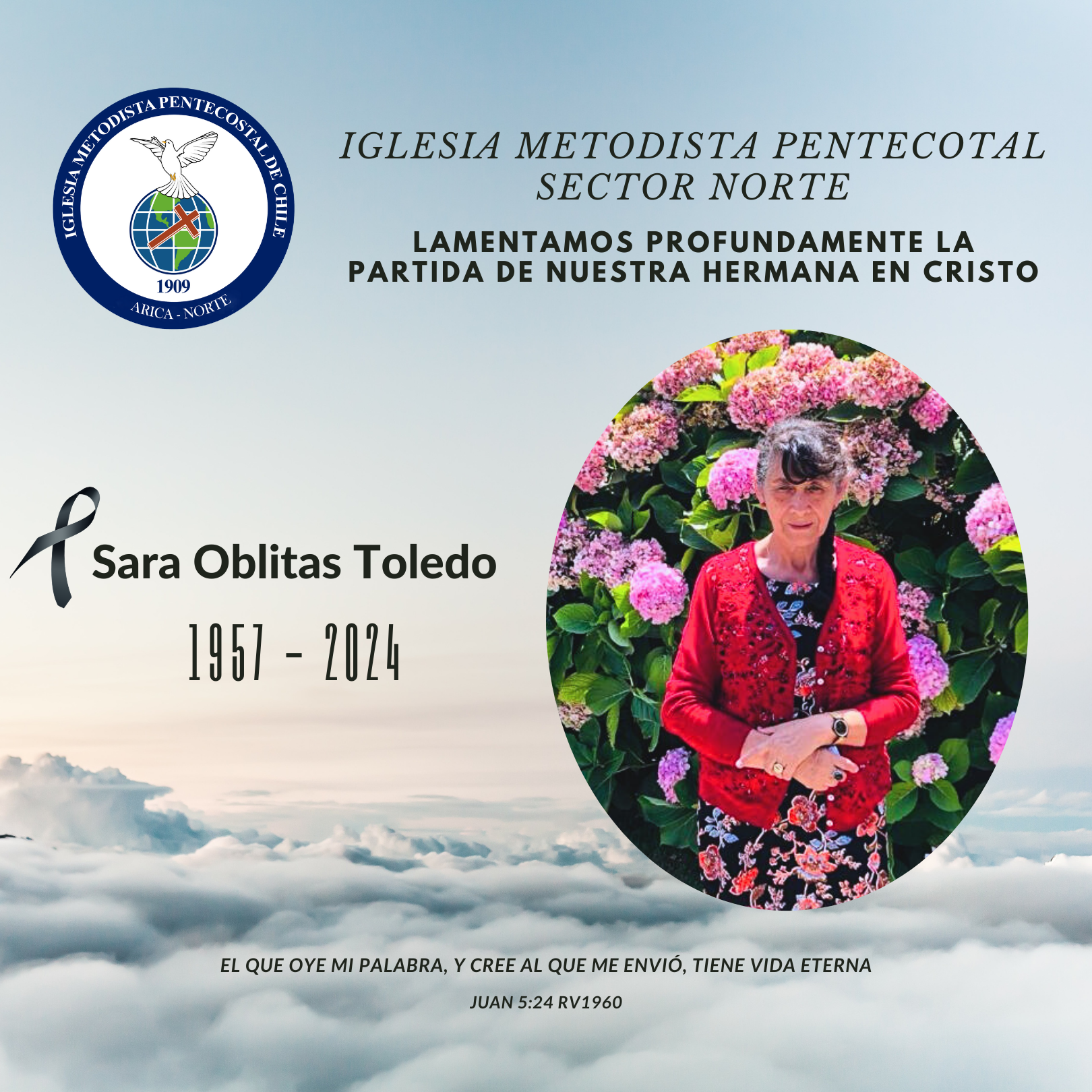 En la presencia del Señor Hermana Sara Oblitas Toledo