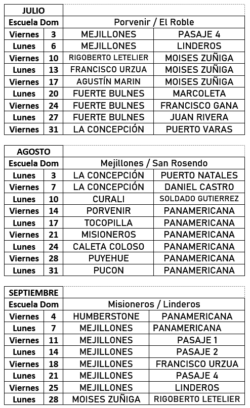 Calendario de Clase 11 de Septiembre