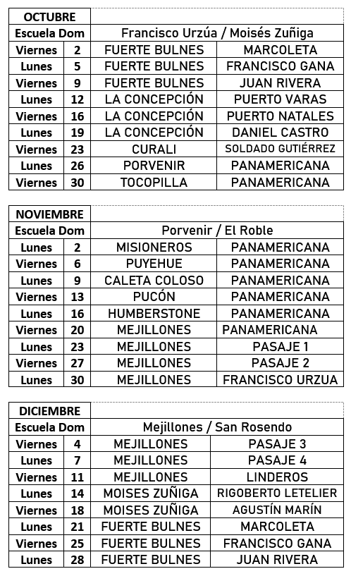 Calendario de Clase 11 de Septiembre