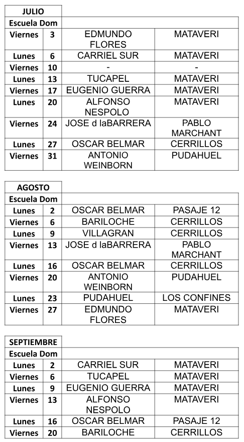 Calendario de Clase Carlos Ibañez