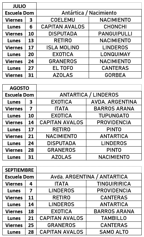 Calendario de Clase Los Industriales