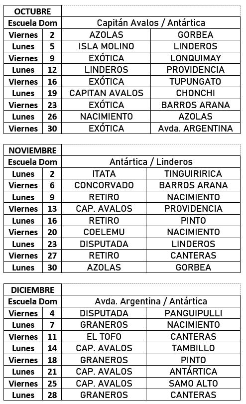 Calendario de Clase Los Industriales